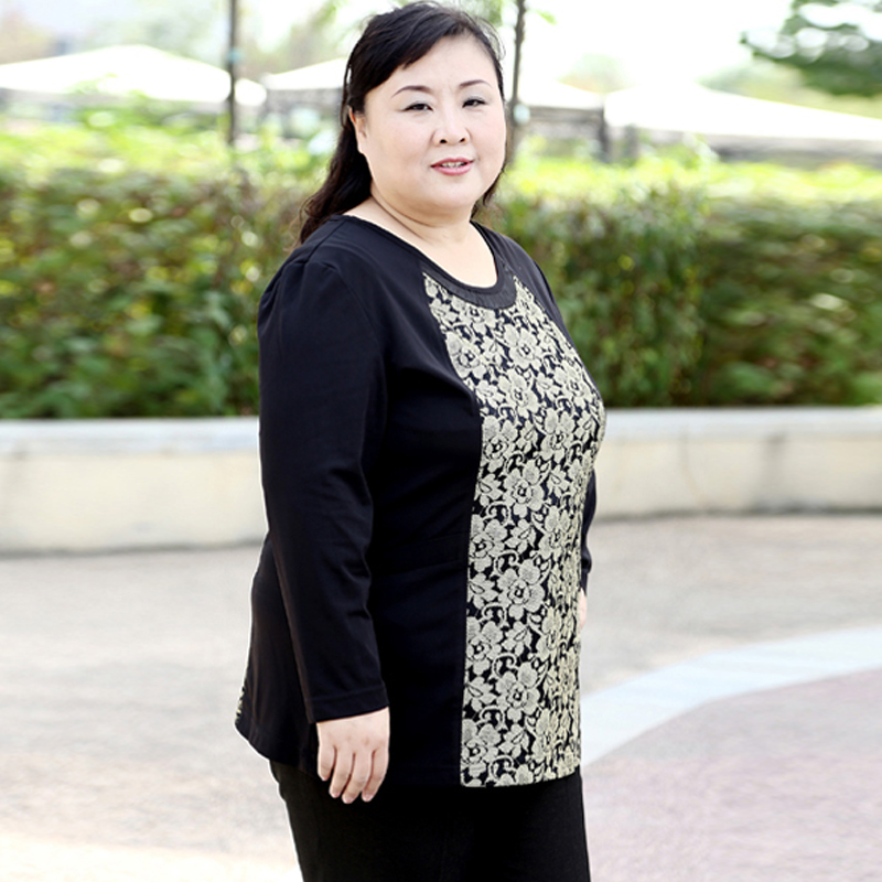胖依福胖妈妈加肥加大女装 200斤特大码加厚蕾丝春装