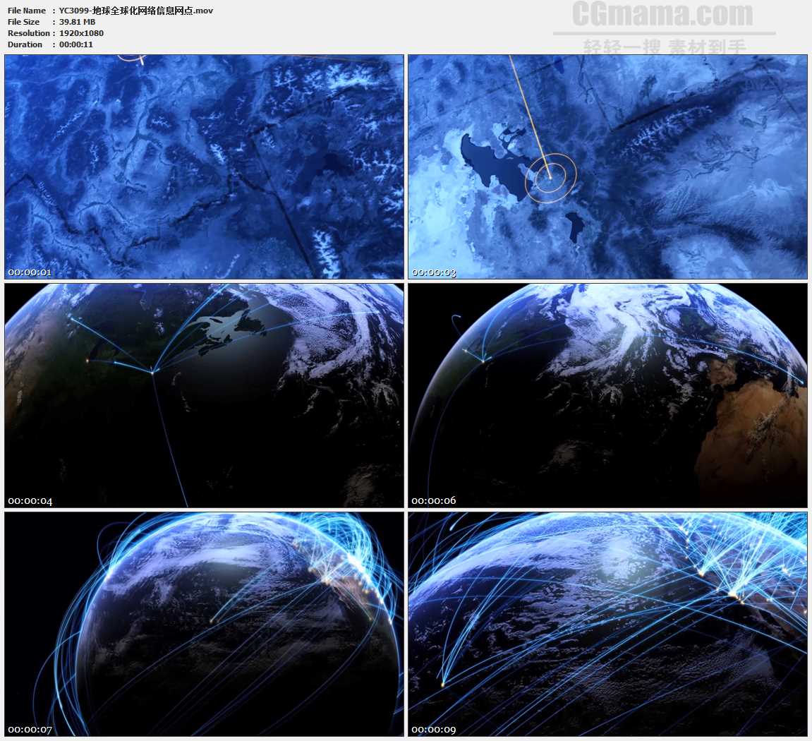 地球全球化网络信息网点高清实拍视频素材