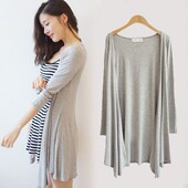 外套女披肩空调衫 夏季 女莫代尔防晒服中长款 开衫 薄款 不规则长袖