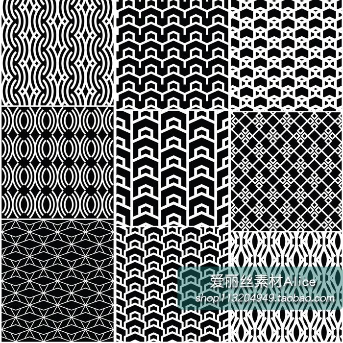 [253]抽象几何花纹四方连续纹样 AI矢量设计素材