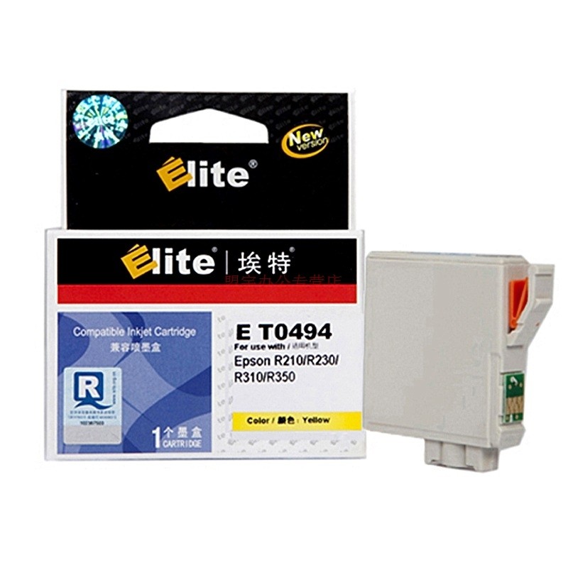 埃特（Elite） E T0494 黄色墨盒 适用爱普生R210/R230/R310/R350