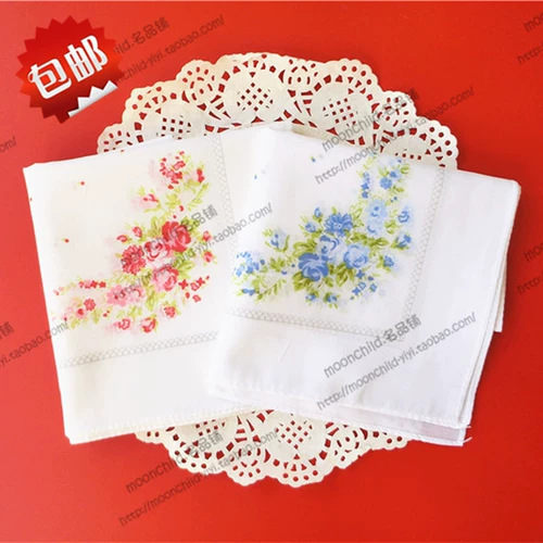 Японский свежий хлопковый носовой платок, шарф, цветочный принт, 80 шт