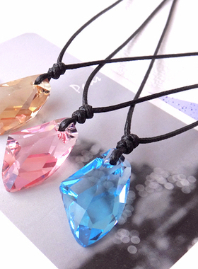 饰品水晶可调节吊坠项链