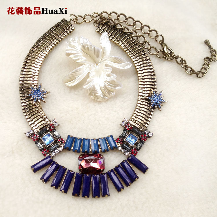 复古锁骨项链毛衣链仿古铜装饰链女挂件短款项链韩版夸张配饰