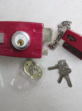 正品老式防盗门锁梅花101红色方舌双舌暗锁房门锁铁门锁