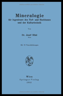 【预售】Mineralogie: Fur Ingenieure Des Tief-