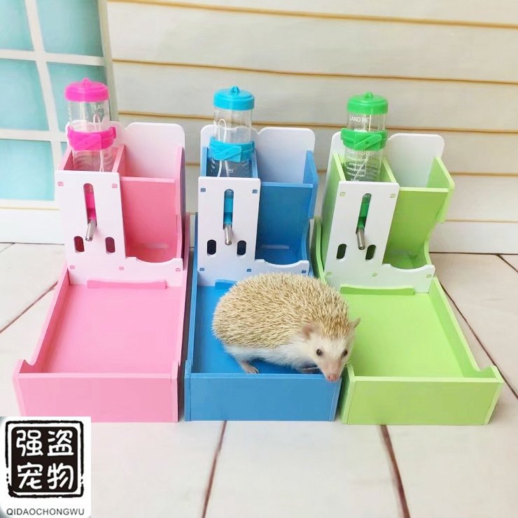 强盗宠物荷兰猪刺猬金丝熊仓鼠三合一食盆水壶饮水器支架厕所尿盆