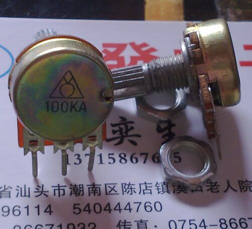 〖昇發电子〗全新WH148单联3脚电位器/B100K-20MM轴 100KA