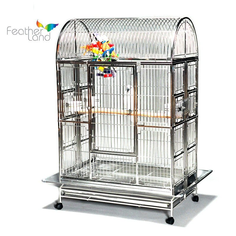 美国FeatherLand不锈钢鹦鹉鸟笼子 结实耐用不易损坏 中大号2842