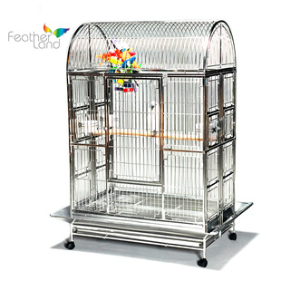 美国FeatherLand不锈钢鹦鹉鸟笼子 结实耐用不易损坏 中大号2842