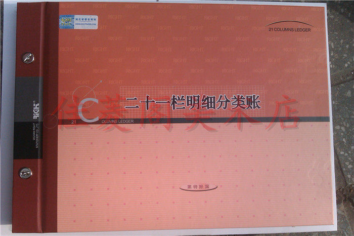 包邮 莱特6126二十一栏式明细分类账 收据账务账本16K 账簿
