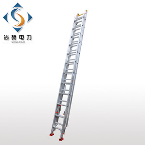 促销打折三联式铝合金伸缩梯单侧梯尚硕电力加厚工程梯承重150kg