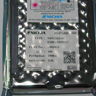 NDV1322 405nm 35mw K 5.6mm 扁体 日NICHIA 蓝紫光 激光管