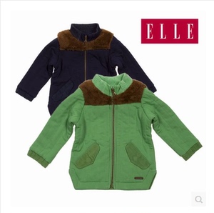特卖 秋冬新 正品 ELLE  男童 英伦风 儿童外套 棉衣 棉袄