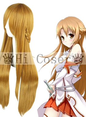 Hicoser 刀剑神域 亚丝娜cos假发 90cm 茶色 辫子造型064A