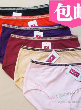 满6条包邮 紫红天5089 纯棉 女士 大码内裤中腰