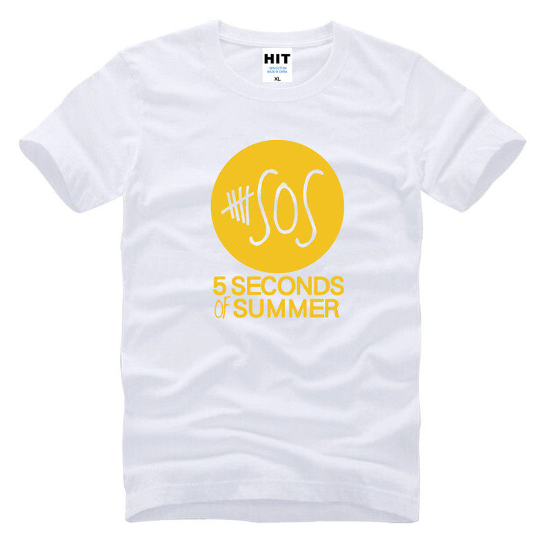 五秒盛夏5sos纯棉音乐男式t恤 5 seconds of summer朋克摇滚衣服