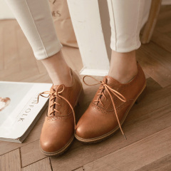 2015 spring and autumn seasons new wind round comfortable women's shoes shoes College wild tie student shoes vintage women's shoes