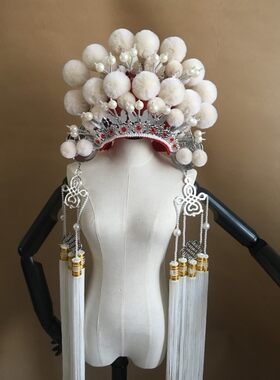 古典凤冠霞帔儿童六一婚纱礼服