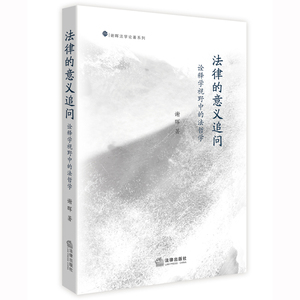 正版 法律的意义追问     法律出版社