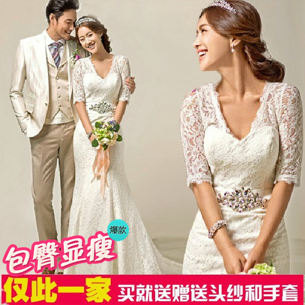 Trailing wedding dress 2019 new pattern V-neck sexy Self cultivation bride marry Lace Trailing wedding dress Off Shoulderin the Women's clothing/Boutique , Wedding/Cheongsam/Formal dress , Wedding  category - from Buy2taobao.com to provide professional Taobao agent buy service