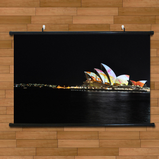 悉尼歌剧院绝美夜景海景海报挂画有框坏世界名胜夜景玄关装饰画