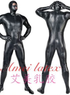 乳胶紧身衣 男士全包乳胶衣 开眼鼻嘴乳胶紧身衣 Latex Catsuit