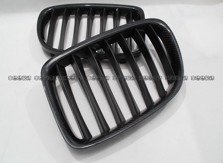 适用于宝马X1 E84中网 18i 20i 28i改装碳纤维中网鬼面罩进气格栅
