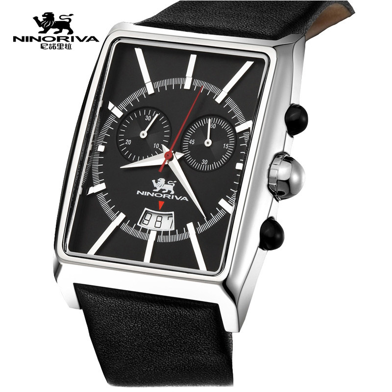 ninoriva尼诺里拉男表长方形商务石英表男士手表真皮表带腕表包邮