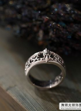 泰国925银唐草纹戒指