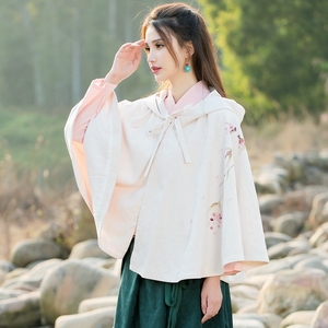 2019春季中国风文艺复古改良汉服女短外套斗篷民族风秋冬披风外套