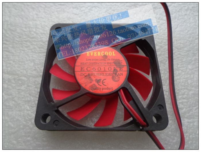 原装 EVERCOOL劲冷 6厘米 6010 12V 0.14A EC6010EL 3线 散热风扇
