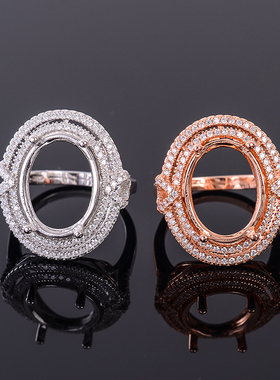 精工纯银镀18k白金戒托