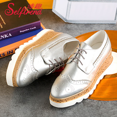 Fun spring of 2016, New England School of wind-related thick-soled platform shoes Oxford Shoes Women take deep shoes W53012