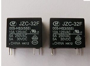 JZC-32F-005-HS3(555) 4脚一组常开5A 宏发原厂全新继电器库存现