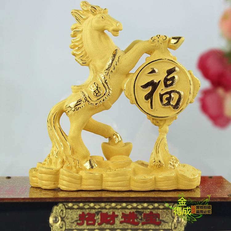 绒沙金商务礼品开业贺礼家居饰品精美绒沙金马到成功新款招财摆件