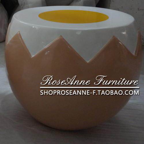 【ROSEANNE】工厂直销 休闲 egg yolk 趣味鸡蛋黄茶几凳子玻璃钢