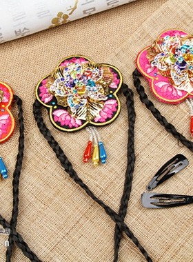 韩国原装进口发饰/韩服发绳/荷花绣花发带/韩式头饰/H-P03767