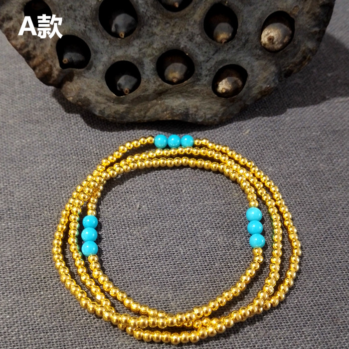 七玲珑999足金24k纯金纯黄金216颗黄金佛珠念珠佛珠手链