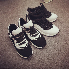 QUEENZZ Europe and the socialite wind new 2015 spring Korean spell Panda shoes casual shoes black and white #