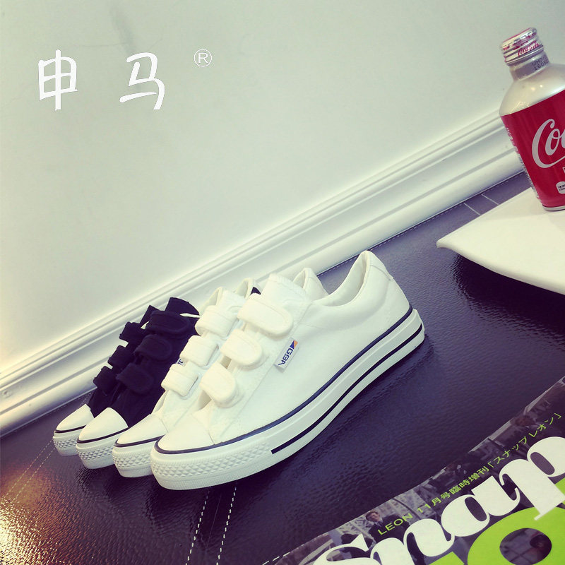 小白鞋夏帆布鞋女百搭魔术贴休闲鞋原宿ulzzang韩版潮学生板鞋子|ruв категории Женская обувь, холст обувь - от Buy2taobao.com для оказания профессиональной услуги покупки агента Taobao