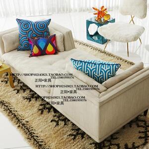 出口英国法式乡村风格纽扣布艺沙发贵妃椅贵妃榻躺椅样板房家具