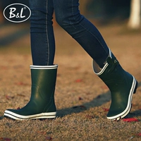 B & L giày đi mưa cao su nữ Châu Âu và Mỹ thời trang cổ điển ống đi mưa chống trượt giày không thấm nước mang giày giày nước - Rainshoes giày ủng đi mưa