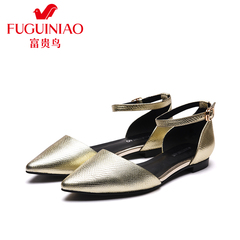 Fuguiniao shoes spring 2016 new leather shoes shoes women air pointy shoes flats shoes