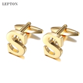 雷普敦袖 扣定制商务Cufflinks送礼盒 袖 扣字母金银色S男女法式 衬衫