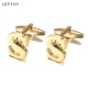 雷普敦袖 扣定制商务Cufflinks送礼盒 袖 扣字母金银色S男女法式 衬衫