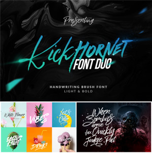 PS平面设计素材可爱手写英文字体 Hornet Kick