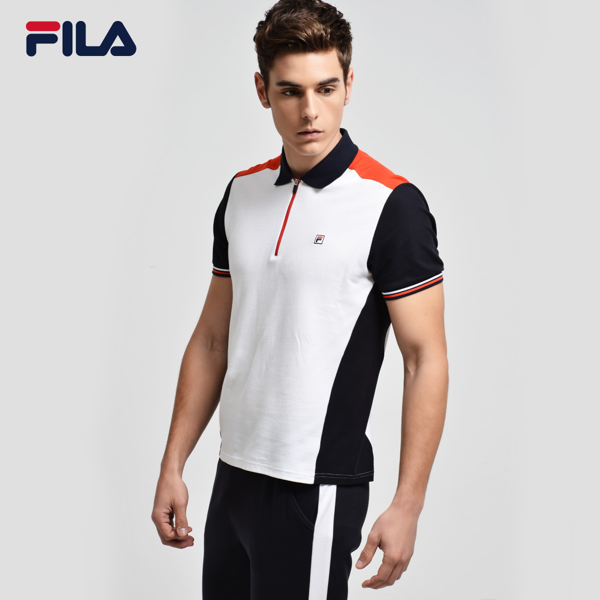 Polo sport homme FILA en coton - Ref 555424 Image 1