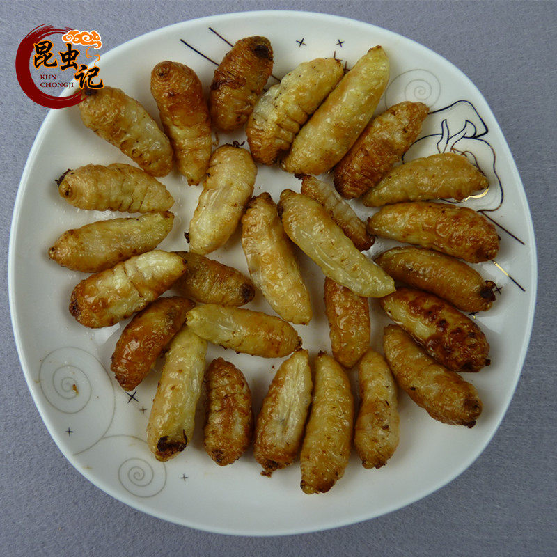 蜂蛹 大马蜂蛹 个头大蜂虫蛹 一级蜂蛹食用昆虫记昆虫宴炸虫子