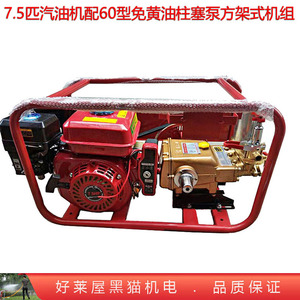 电启动7.5匹汽油机动力60型免黄油柱塞水泵 方架式喷雾器打药机组